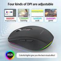 Wireless Gaming Mouse 2.4g Bluetooth-compatible 5.1 Dual-mode 2400dpi Mute Computer Mouse For Game Office