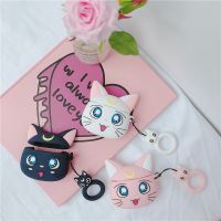 ❅✳☾ Luna Cat Cartoon Case for AirPods Cute Earphone Case for Airpods 2 Accessories Protect Cover with Ring Strap