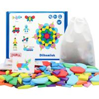 【hot】✢™  210 Pieces Set Puzzles Tangram Jigsaw Games Kids Educational with 30pcs Cards