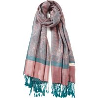 【LZ】◊  Paisley cachecol de seda pashmina cachecol de cabeça de caxemira jacquard urdido primavera outono inverno longo 2 tons macio grande rosa