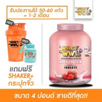 VAF แก้วเชค เลือกรสชาติได้ ! WHEYWWL เวย์โปรตีนไอโซเลท ไขมัน/เพิ่มกล้ามเนื้อ - ขนาด4ปอนด์ ฟรี! เกอร์และกระปุกแบ่งเวย์โปรตี แก้วเวย์  แก้วชงโปรตีน