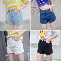 Women Summer High Waist Denim Shorts Plus Size Simple Short Pants Korean Fashion