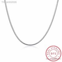 ♦ Genuine 925 Silver 2mm Round Snake Chain Necklace 40cm 45cm 50cm 55cm 60cm 65cm 70cm 75cm Women Men Necklace Chain