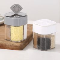 hotx【DT】 4 1 Flip Top Seasoning Shaker Bottle Transparent Jar Herb Spice Organizer Dispenser Tools for Barbecue