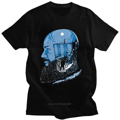 Cool King Ragnar Lothbrok Tshirt Men O- Neck Short-Sleeve Viking Summer Tee Cotton Graphic Oversized T Shirt Movie Fans Harajuku 【Size S-4XL-5XL-6XL】