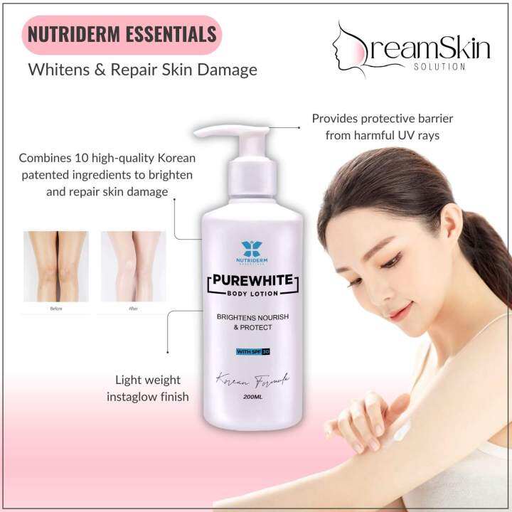 Nutriderm Essential Whitening Body Lotion with spf 30 for men and women