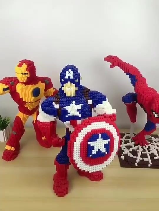 Mô hình CỠ LỚN BST Lego Marval CAPTIAN SPIDERMAN IRONMAN đồ chơi lắp ráp 3D   
