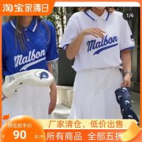 MALBON New Golf Short-Sleeved T-Shirt Simple Polo Sports Short-Sleeved Mens And Womens Korean Original Single