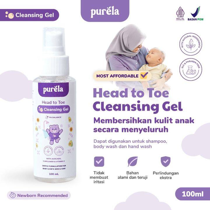 Purela Head To Toe Cleansing Gel 100ml Membersihkan Kulit Anak Secara ...