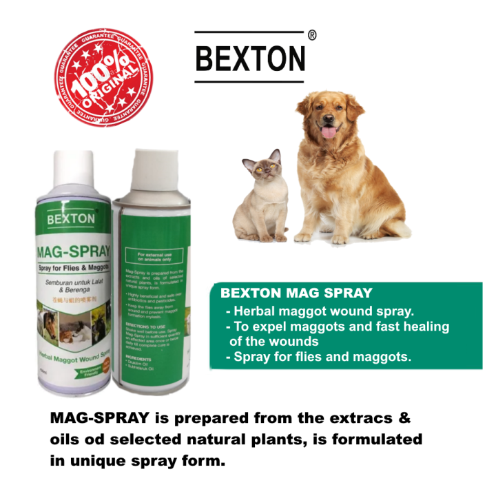 Bexton Mag Spray Maggots Wound Care Spray 400ml Wound Solution Maggots