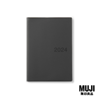2024 มูจิ สมุดแพลนเนอร์รายเดือน/สัปดาห์ A5 - MUJI Monthly/Weekly Planner A5 (Dark Gray Cover)