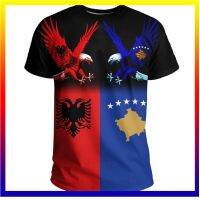 Mga Bagong Bansa Retro Albania Symbol NewFashion ชายและหญิง 3D Printed Summer T-Shirt · เสื้อยืดโคโซโวแอลเบเนีย Angaming espesyal na kaibigan XS-5XL