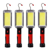 1/2/4pcs USB Rechargeable COB Work Light Portable LED Flashlight 18650 Adjustable Waterproof Magnet Hook Clip Camping Lantern Rechargeable  Flashlight