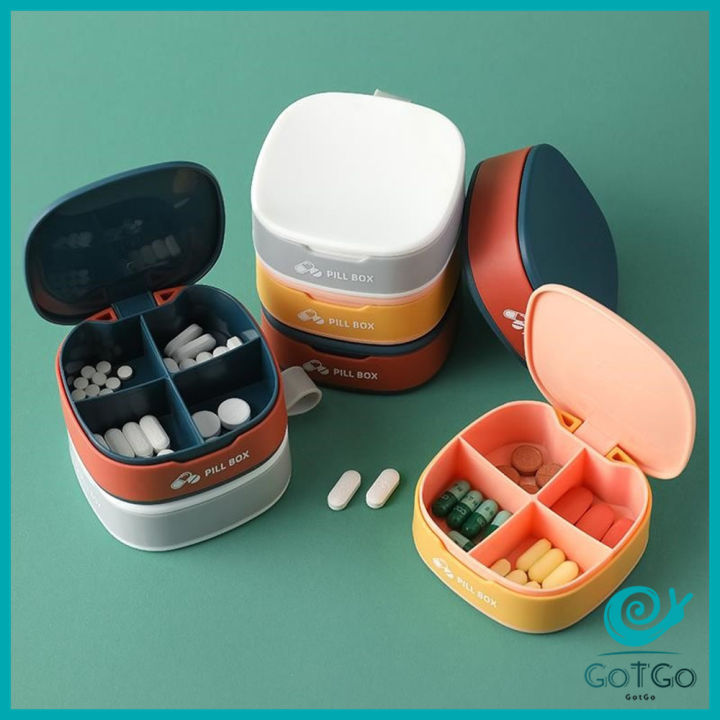 gotgo-กล่องเก็บยาขนาดเล็ก-กล่องแยกยา-กล่องจัดระเบียบยา-กันน้ำและกันชื้น-กล่องเก็บของ-สปอตสินค้า-silicone-pill-box