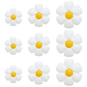 Great Choice Products Daisy Balloons 9 Pieces 3 Sizes White Daisy Flower  Balloons For Daisy Theme