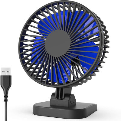 USB Desk Fan, Small but Mighty, Quiet Portable Fan for Desktop Office Table, 40° Adjustment for Better Cooling, 3 Speeds, Cord