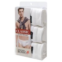 รอซโซ่ คลาสสิค กางเกงในชายเอวสแปนเด็กซ์ สีขาว ขนาด XL (2225W) 3 ตัว/Rosso Classic Mens Spandex Underwear White Color Size XL (2225W) 3 Pieces