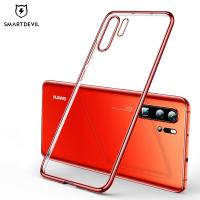 SmartDevil Soft Transparent Silicone Phone Case For Huawei P30 Pro Electroplated Back Cover With Camera Protector