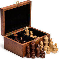 Husaria Staunton Tournament No. 4 Chessmen with 2 Extra Queens and Wooden Box, 3.1-inch Kings