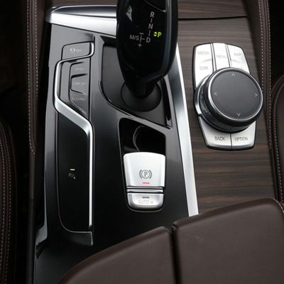 คอนโซลแต่งรถฝาครอบตกแต่งปุ่มเกียร์สติกเกอร์สำหรับ BMW 5ชุด G30 2018 2019 LHD อุปกรณ์ปรับปรุงภายใน