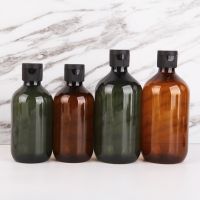 300500ml Flip Pressed Hard Plastic Bottle Shower Gel Lotion Large Capacity Shampoo Bottles Soap Foam Pumping Dispenser Bottle Portable Travel Brown Olive Green Bottle Refillable Container