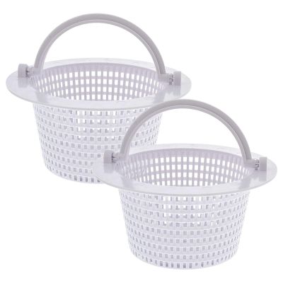 Swimming Pool Skimmer Replacement Basket with Handle, 2 Pack - Above Ground Pool Thru-Wall Skimmer Baskets