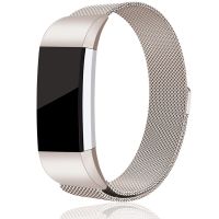 Stainless Steel Milanese Loop Metal Replacement Accessories Bracelet Strap with Unique Magnet Lock for Fitbit Charge 2