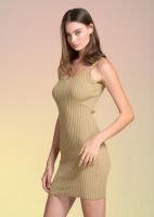 Knitters &amp; others - HAILEY Ribbed Knit Midi Dress (Khaki)