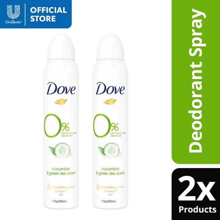 [BUNDLE OF 2] Dove Zero Deodorant Spray Cucumber & Green Tea 200ml