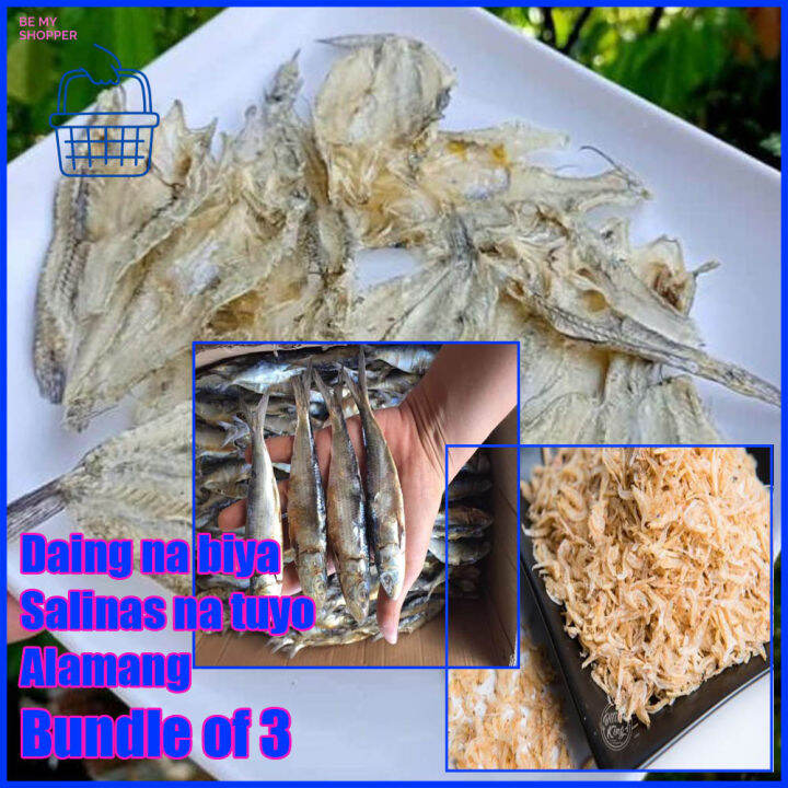 Bundle of 3 Daing na Biya, Salinas na Tuyo & Dried Alamang freshy dried ...