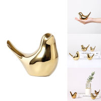 Polar House Golden Bird Figurines Modern Ceramic Bird Statues Animal Sculpture Home Decoration Crafts Gold Ceramic