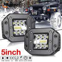 NLpearl 2Pcs 5 300W ไฟ LED Pod Drive แบบฝังไฟ LED ทำงานแถบไฟ LED ไฟตัดหมอก Super Bright สำหรับรถบรรทุก SUV เรือ 4x4 Jeep Grille Light