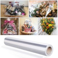 Clear Cellophane Wrap Roll Thicken Transparent Long Film Gift Wrappings for Flowers Craft Bouquet Basket Packing Paper Wrapping