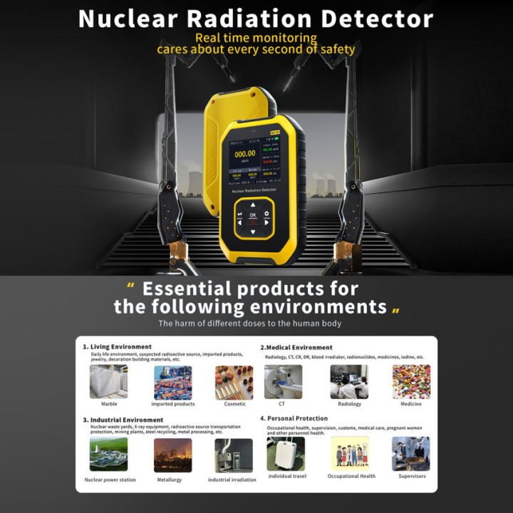 เครื่องตรวจจับรังสีนิวเคลียร์เคาน์เตอร์เครื่องทดสอบรังสีแบตเตอรี่-x-ray-real-time-monitoring-radiation-dose-meter