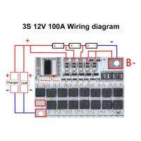 BALANCE 3s4s5s Bms 12v 16.8v 21v 3.7v 100a Papan Sirkuit Pelindung Baterai Lithium Li-Ion Lmo Ternary