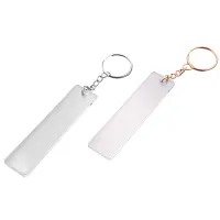 150Pcs Acrylic Keychain Blank with Rings for Vinyl, Clear Key Chains Rectangle Acrylic Blanks for DIY Crafts and Project