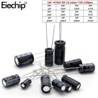 1uF ~ 470uF Capacitors set 12 value *10pcs Electrolytic Capacitor assortment Kit, 16V 25V 50V 1UF 2.2UF 3.3UF 4.7UF 10UF 22UF