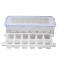 Ice Cube Trays and Ice Cube Storage Container Set with Airtight Locking Lid, 3 Packs / 36 Ice Cubes for Cool Drinks