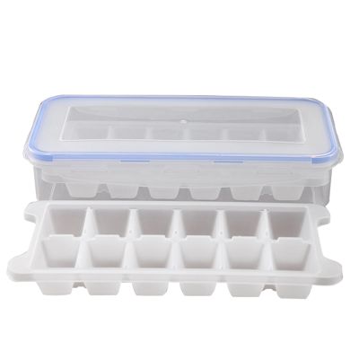 Ice Cube Trays and Ice Cube Storage Container Set with Airtight Locking Lid, 3 Packs / 36 Ice Cubes for Cool Drinks
