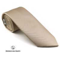 Giorgio Del Sarto Necktie 7.5 cm Sand Beige with Fabric Texture เนคไทสีเบจลายพื้นมีเท็กเจอร์