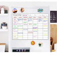 7 Days Erase Dry Large Magnetic White Board Weekly Planner &amp; Grocery List Organizer For Kitchen Refrigerator With 8pc Pens