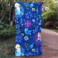 Disney Frozen Elsa and Anna Princess Belle Cotton Beach Bath Towel Girls Kids Baby Gift Cartoon Summer Swimming Blanket Throws