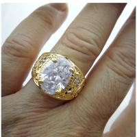 Cincin Batu Permata Emas Wanita, Perhiasan Fashion Wanita, Ukuran Wanita: 5-12