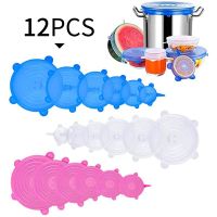 Meijuner 12 Pcs Food Silicone Fresh Keeping Cover Round Multi Function Bowl Cover Refrigerator Microwave Sealed Plastic Wrap