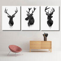 แฟชั่นคริสต์มาสหัวกวางสัตว์ Minimalist โปสเตอร์ภาพเขียนภาพวาด Wall Decor หัวกวางสัตว์ตกแต่งภาพวาดห้องนั่งเล่นภาพวาดตกแต่งห้อง Core