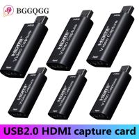 4K Video Capture Card USB 2.0 HDMI-compatible Grabber Recorder for PS4 Game DVD Camcorder Camera Recording Live Streaming Adapters Cables