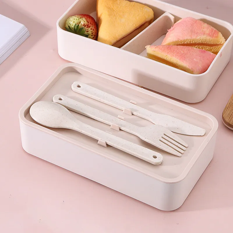Double Decker Lunch Box with FSC® Bamboo Lid & Utensils