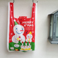 100pcs 2-sizes Xmas Plastic Gift Bag Christmas shopping t shirt bags