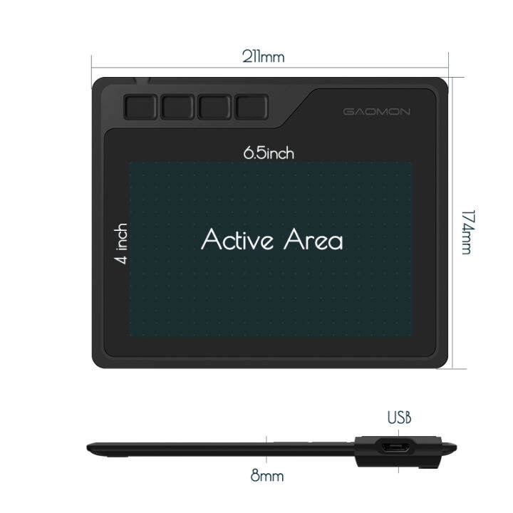 gaomon-s620-6-5x4-inch-anime-digital-graphic-tablet-art-writing-board-for-drawing-amp-game-osu-with-8192-levels-pen-children-tablet