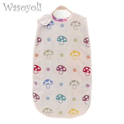 Children Sleeping Bag 45*80cm 6 Layers Muslin Cotton 2 to 6 Years Sleeveless Pajamas Girls Boys Sleepers Childrens Clothing